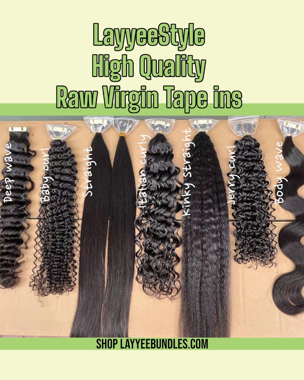 LayyeeStyle Raw Virgin Body Wave Tape-in Extensions